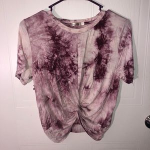 Pink Front Twist Crop Top